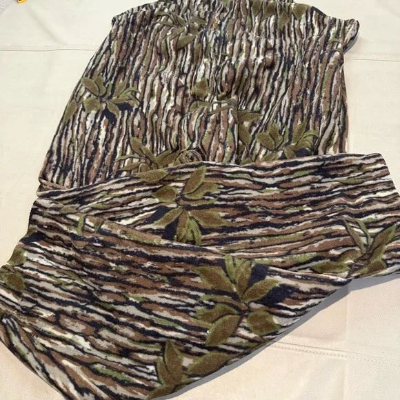 Cablelas Dry-Plus Coverall Me Brown Fleece Tree Bark Camo Insulate Hunt USA 3XL